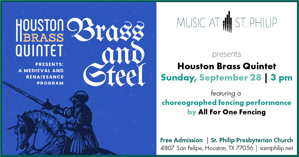Music at St. Philip (MASP) presents a Masterclass with Douglas Cleveland, organist on Saturday, September 13 from 10 am to Noon and Organ Concert with guest trumpet player, Brian Kai Chin on Sunday, September 14 at 3 pm.
